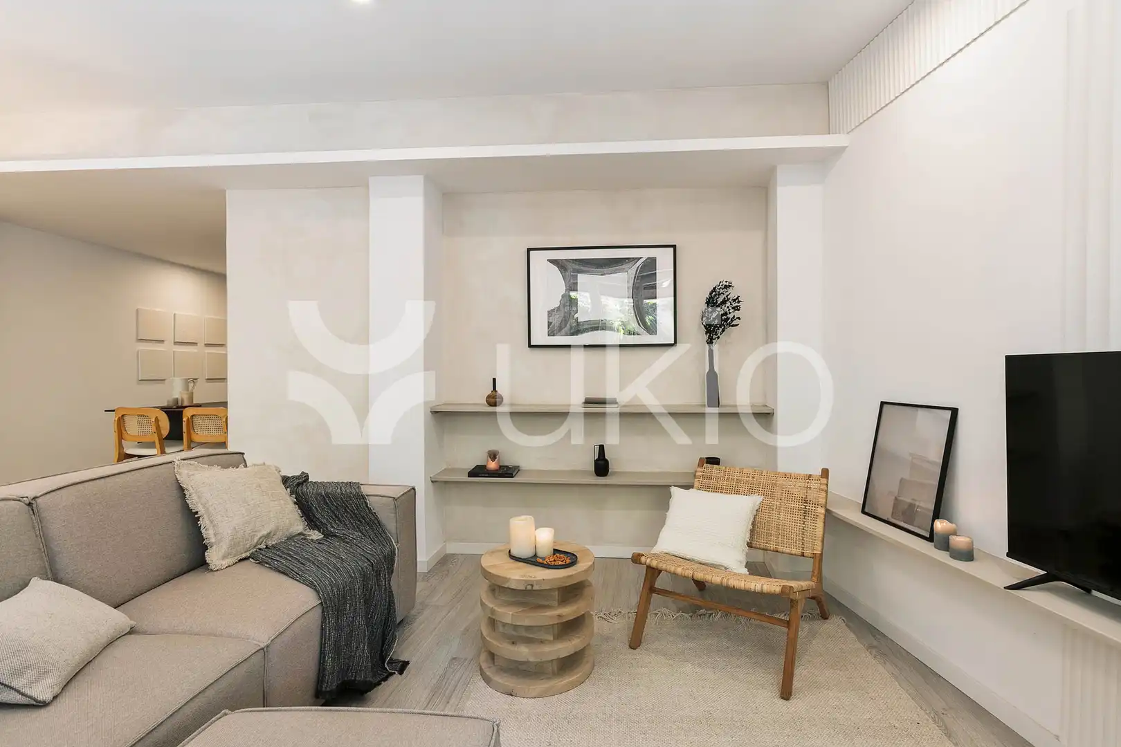 Sala d'estar de Apartament de lloguer en Barcelona amb Aire condicionat, Calefacció i Moblat