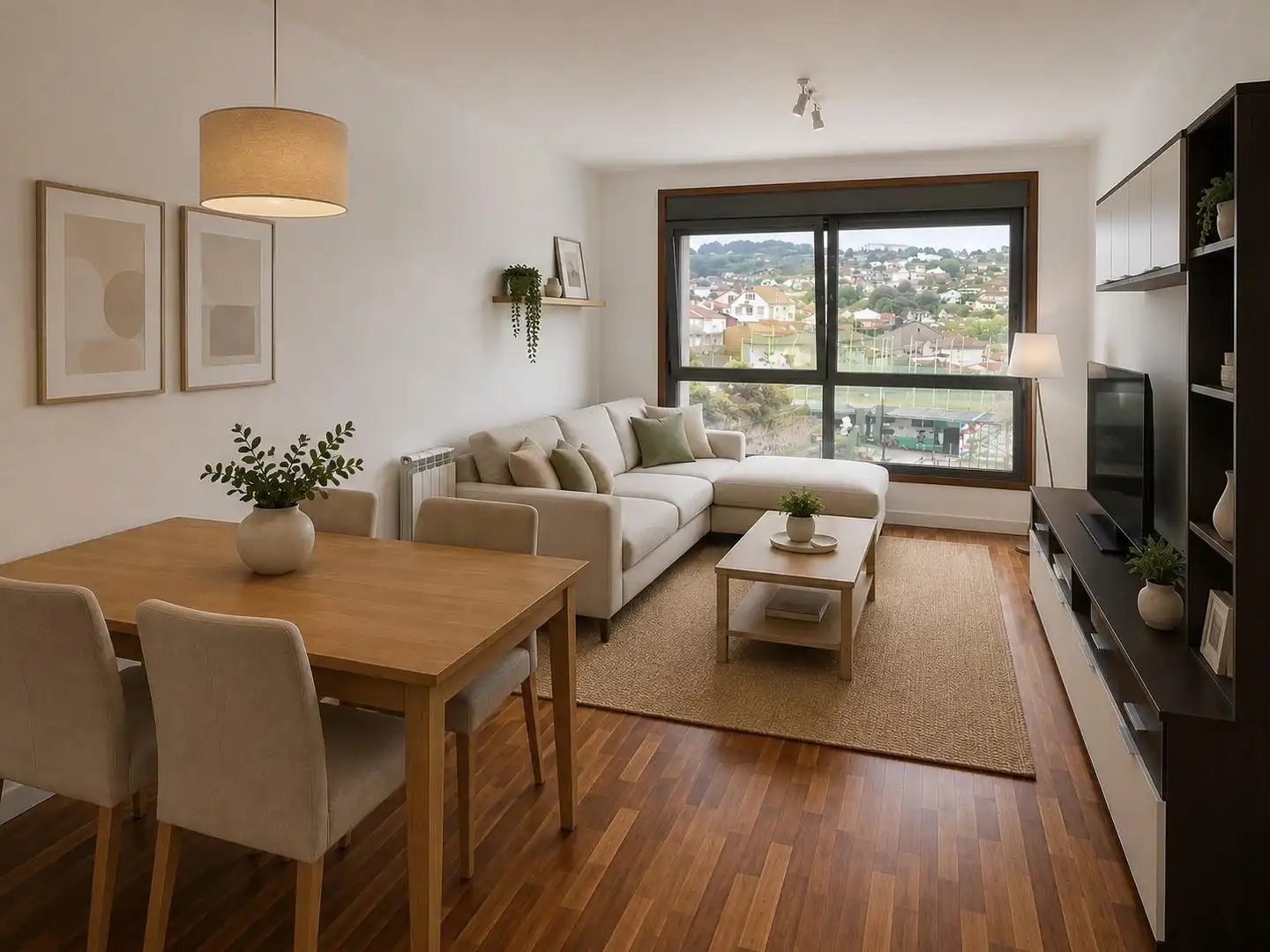 Living room of Flat for rent in Vigo   with Heating, Parquet flooring and Storage room