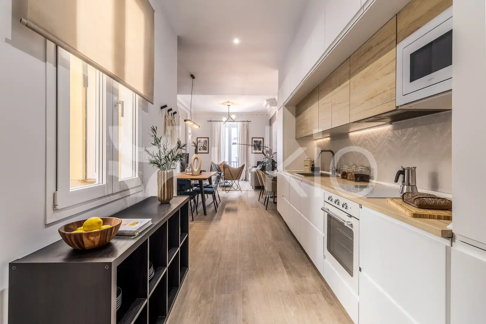 Cocina de Apartamento de alquiler en Madrid con Amueblado, Horno y Lavadora