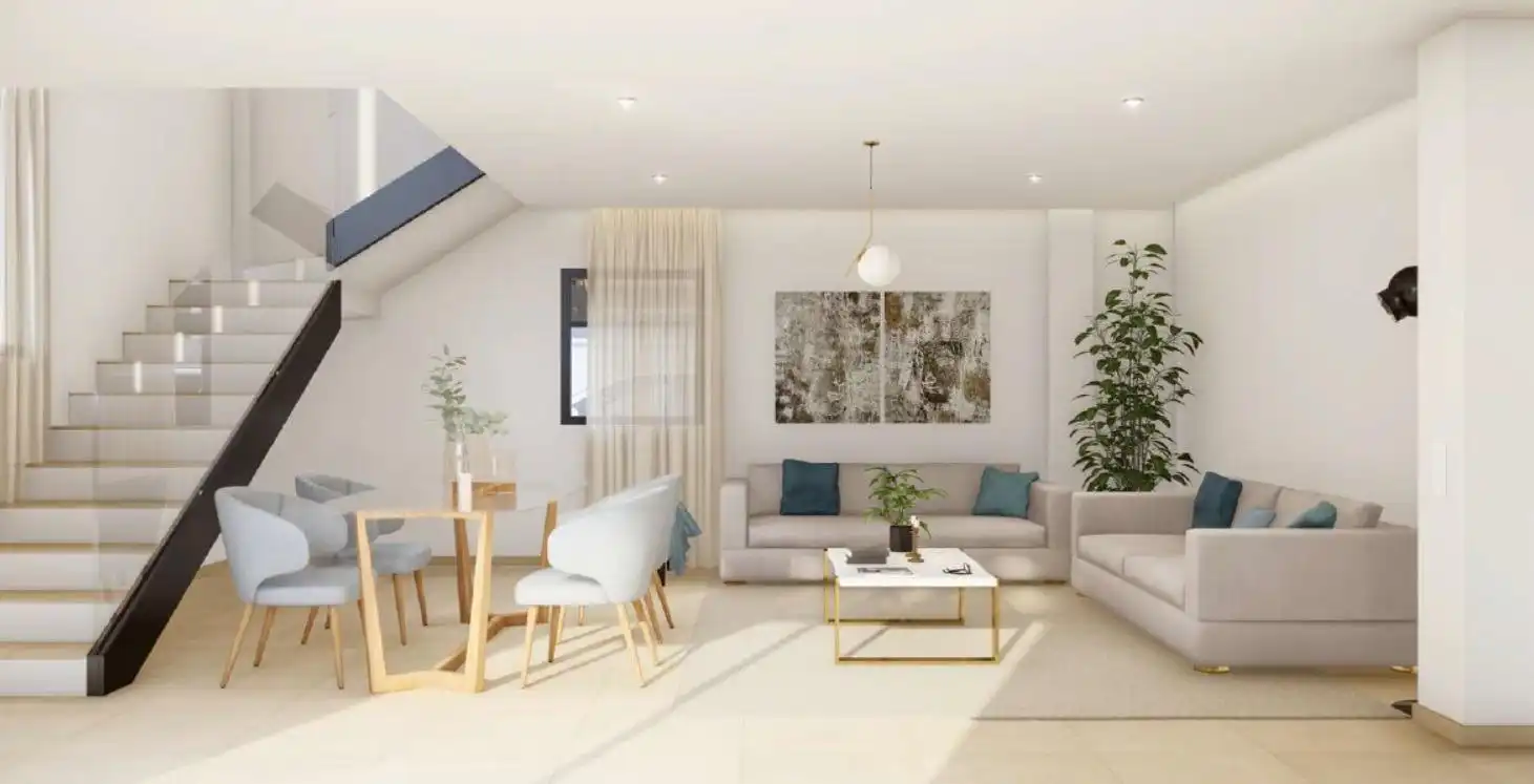 Sala d'estar de Casa o xalet en venda en Sant Joan d'Alacant amb Jardí privat, Terrassa i Piscina
