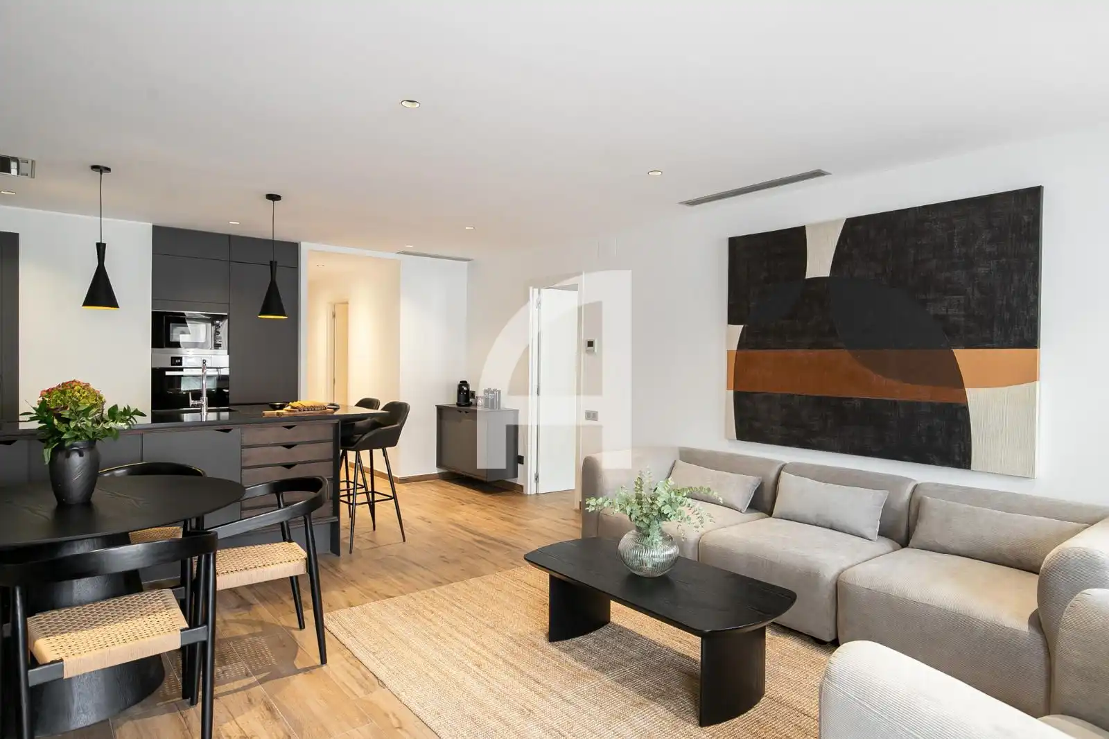 Living room of Flat for rent in Barcelona  with Air Conditioner, Heating and Parquet flooring