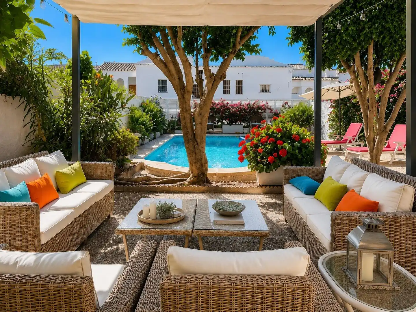 Terrassa de Casa o xalet en venda en Roquetas de Mar amb Aire condicionat, Calefacció i Jardí privat