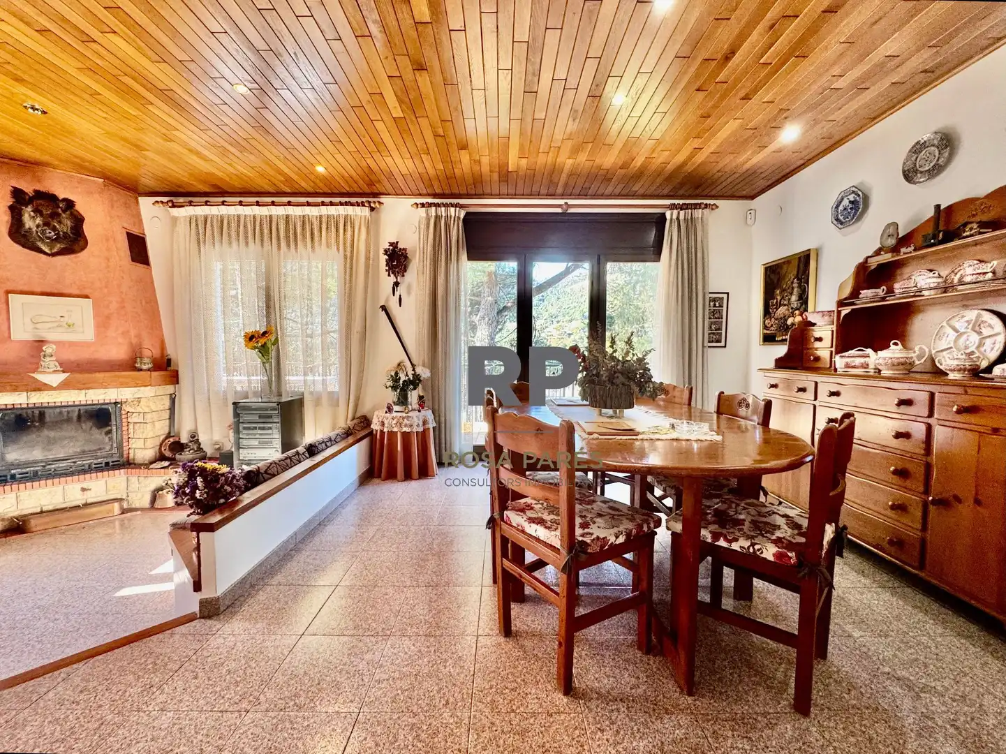 Menjador de Casa o xalet en venda en Aiguafreda amb Jardí privat, Terrassa i Traster