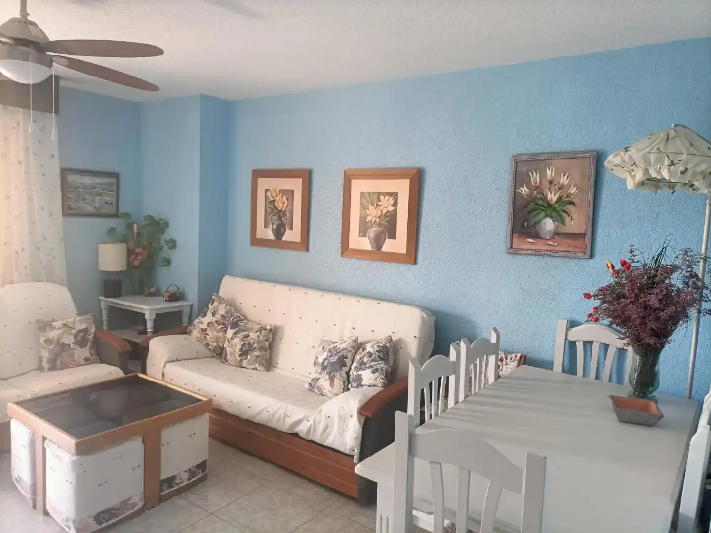 Living room of Apartments for rent in Mazarrón  with Air Conditioner, Parquet flooring and Swimming Pool