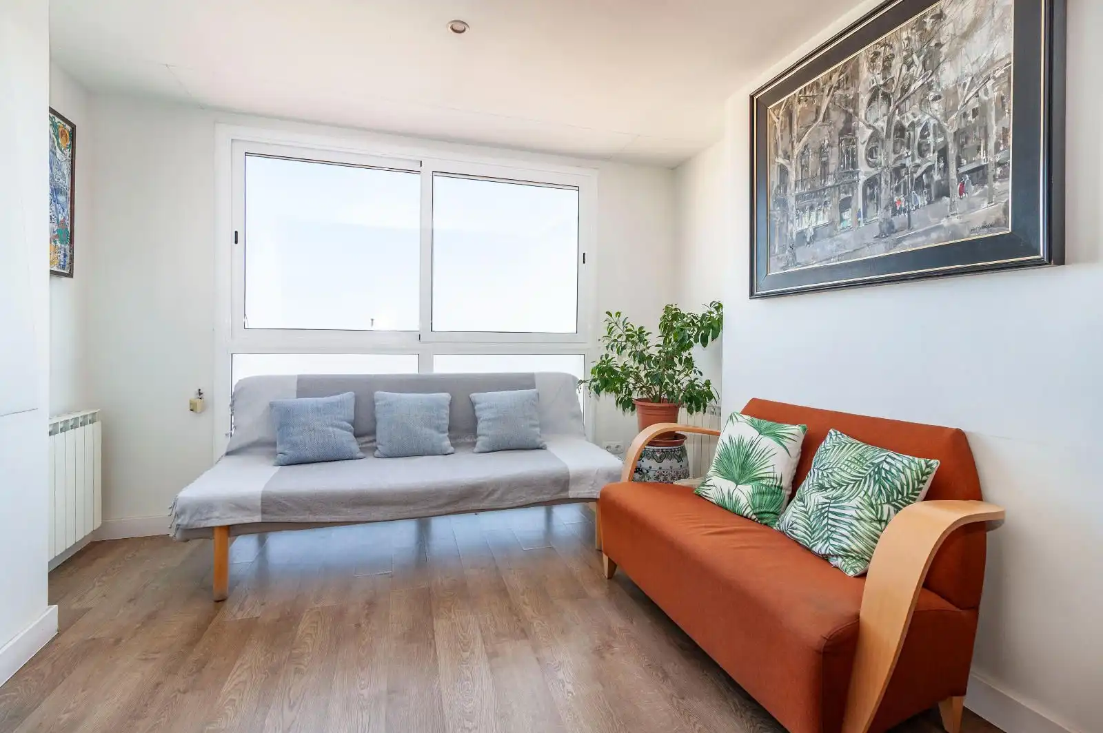 Wohnzimmer von Wohnung zum Verkauf in Sabadell mit Heizung, Parkett und Terrasse