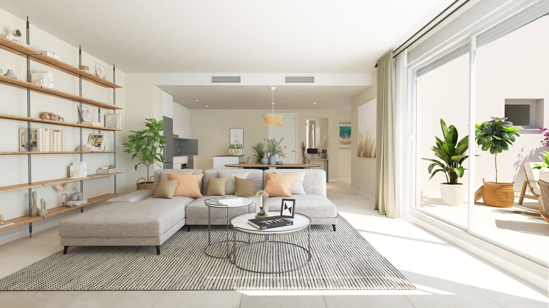 Living room of Flat for sale in Estepona  with Air Conditioner, Heating and Terrace