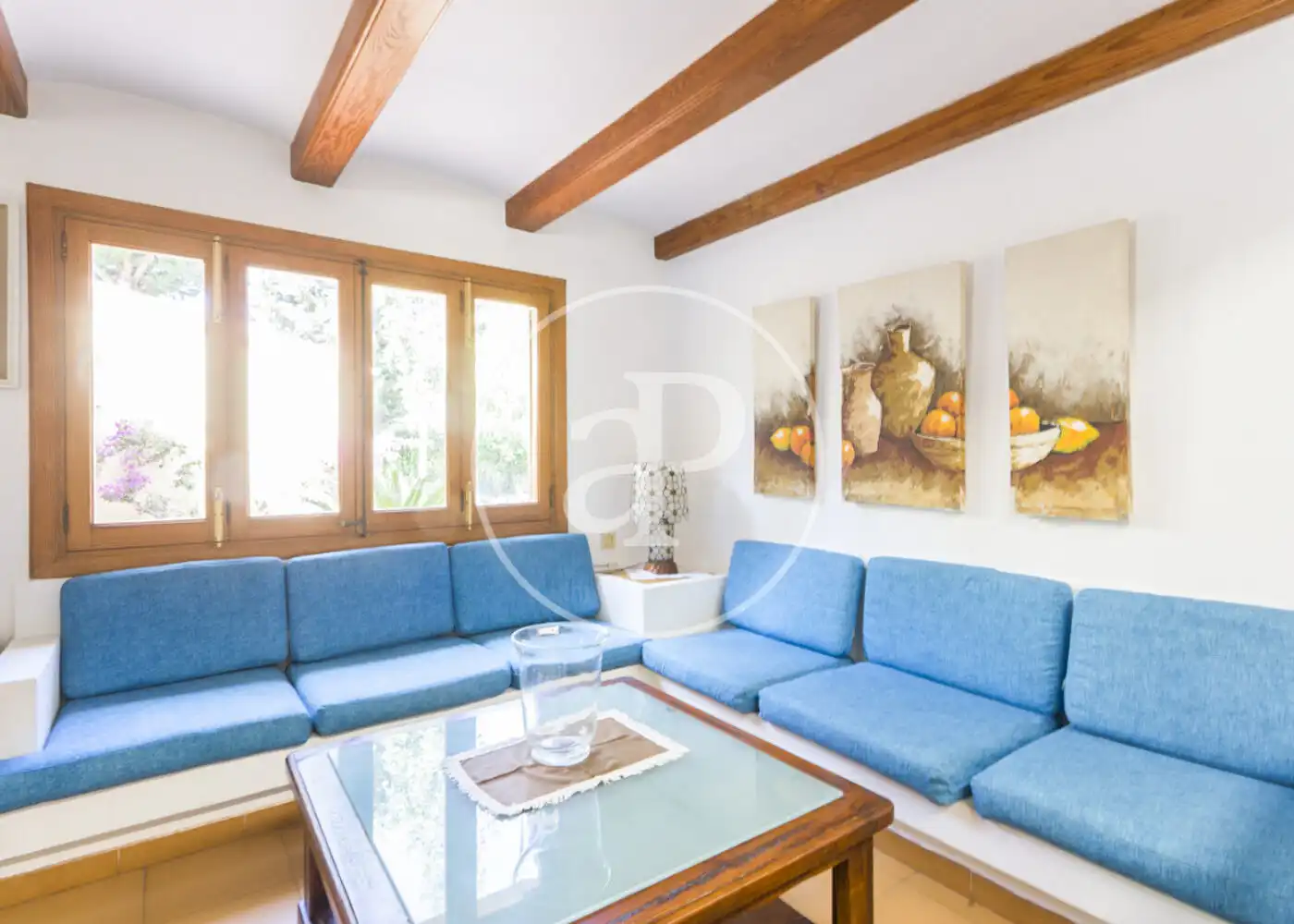 Sala d'estar de Casa o xalet de lloguer en Pollença amb Jardí privat, Terrassa i Piscina