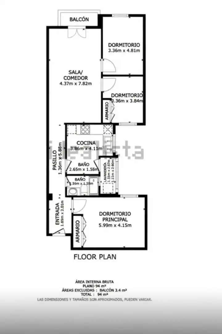 Wohnung zum Verkauf in Mislata mit Klimaanlage, Möbliert und Balkon