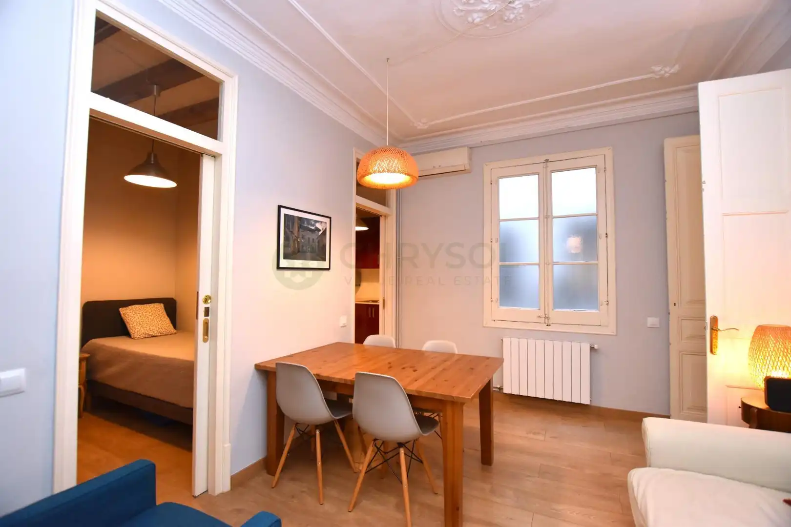 Wohnzimmer von Wohnung zum Verkauf in Barcelona mit Klimaanlage, Heizung und Parkett