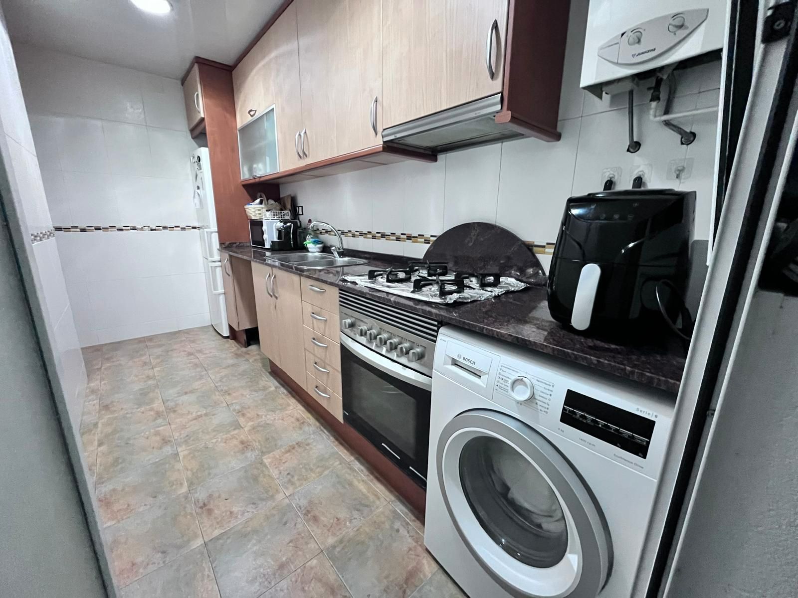 Kitchen of Flat for sale in  Barcelona Capital  with Furnished, Oven and Microwave