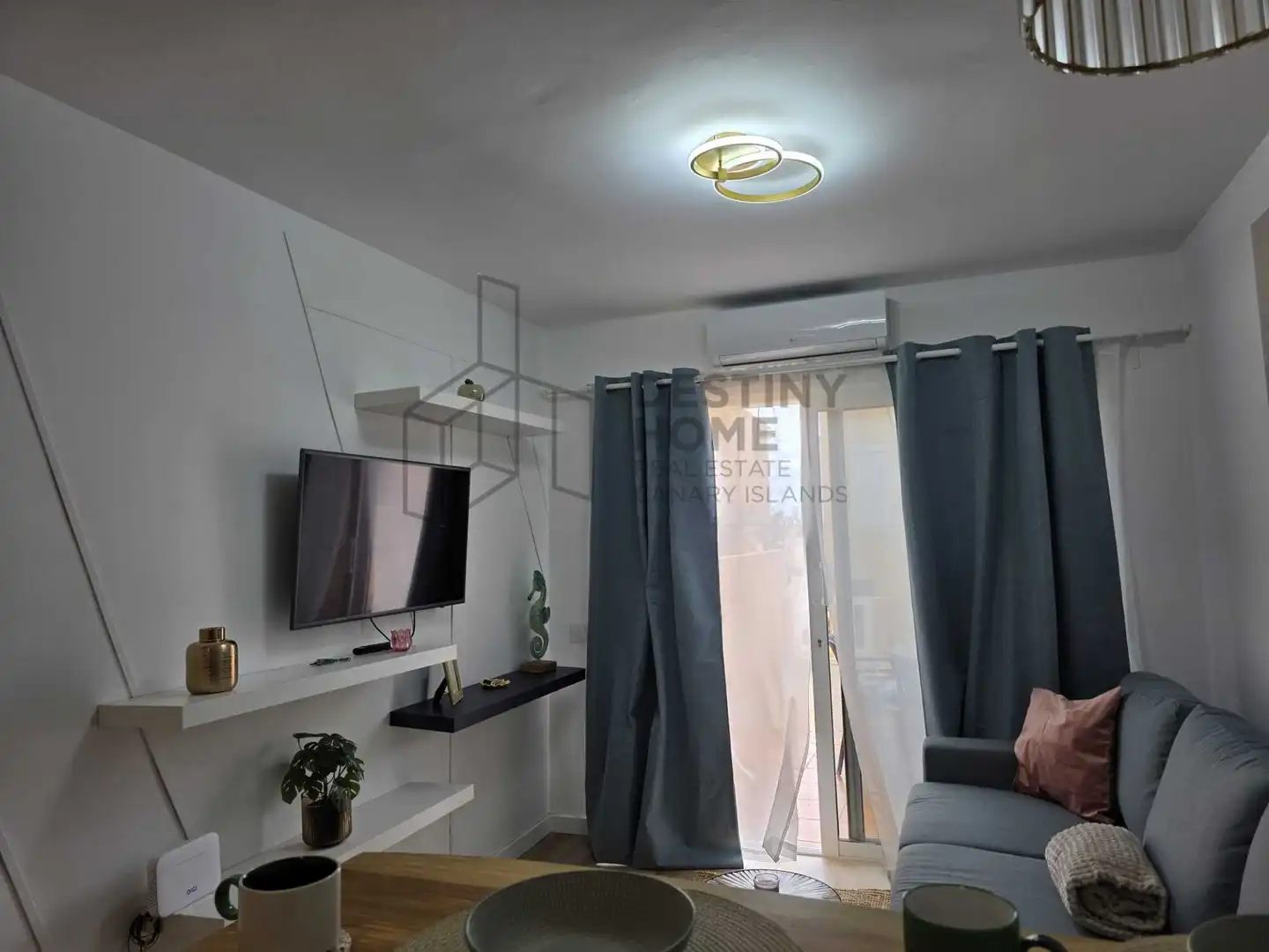 Sala de estar de Apartamento en venta en Pájara con Aire acondicionado, Jardín privado y Piscina comunitaria