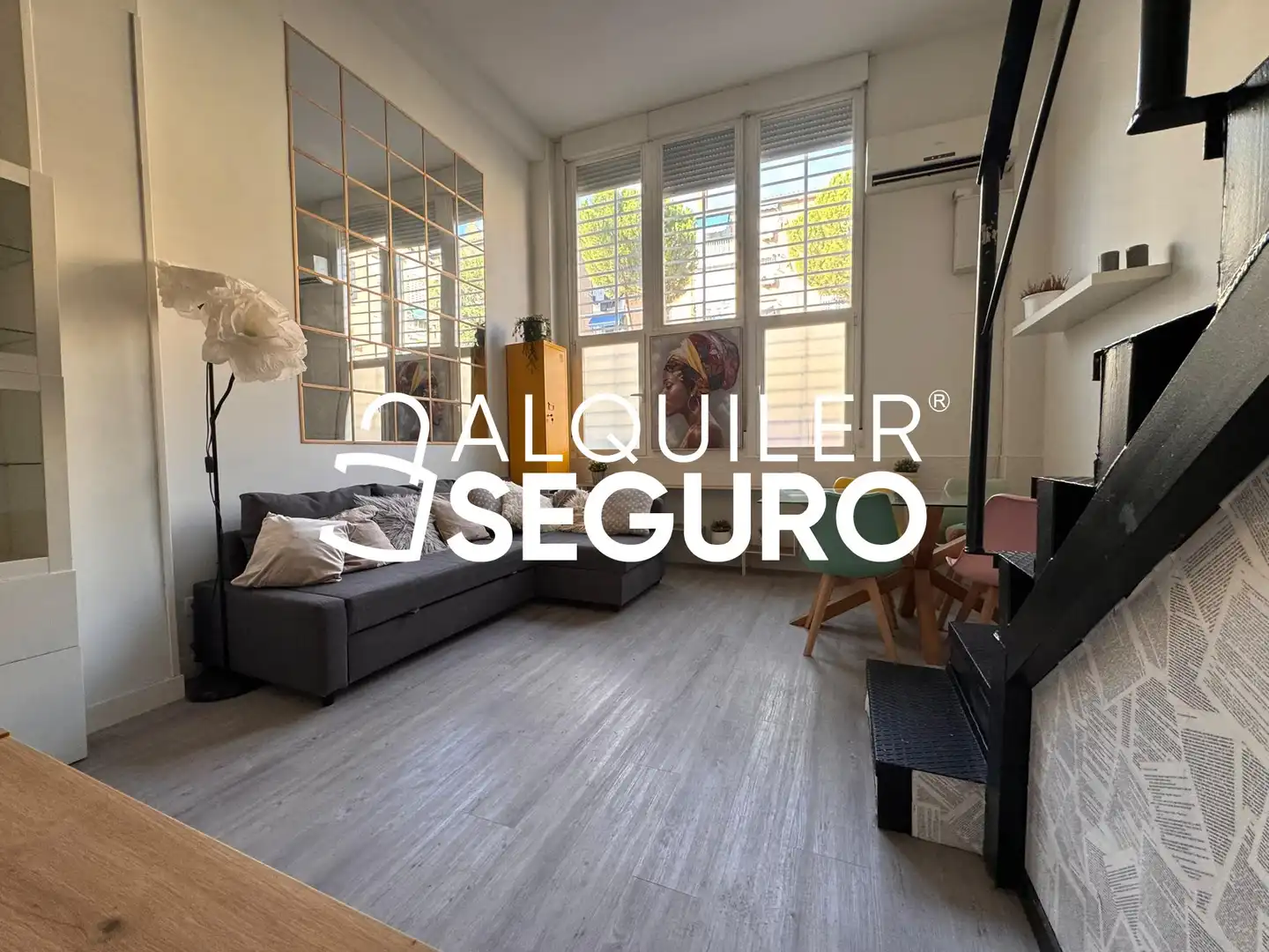 Wohnzimmer von Loft zur Miete in Madrid mit Klimaanlage, Heizung und Möbliert