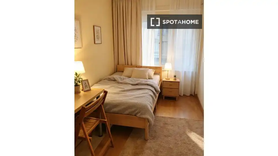 Schlafzimmer von Wohnung zur Miete in L'Hospitalet de Llobregat mit Klimaanlage, Heizung und Möbliert