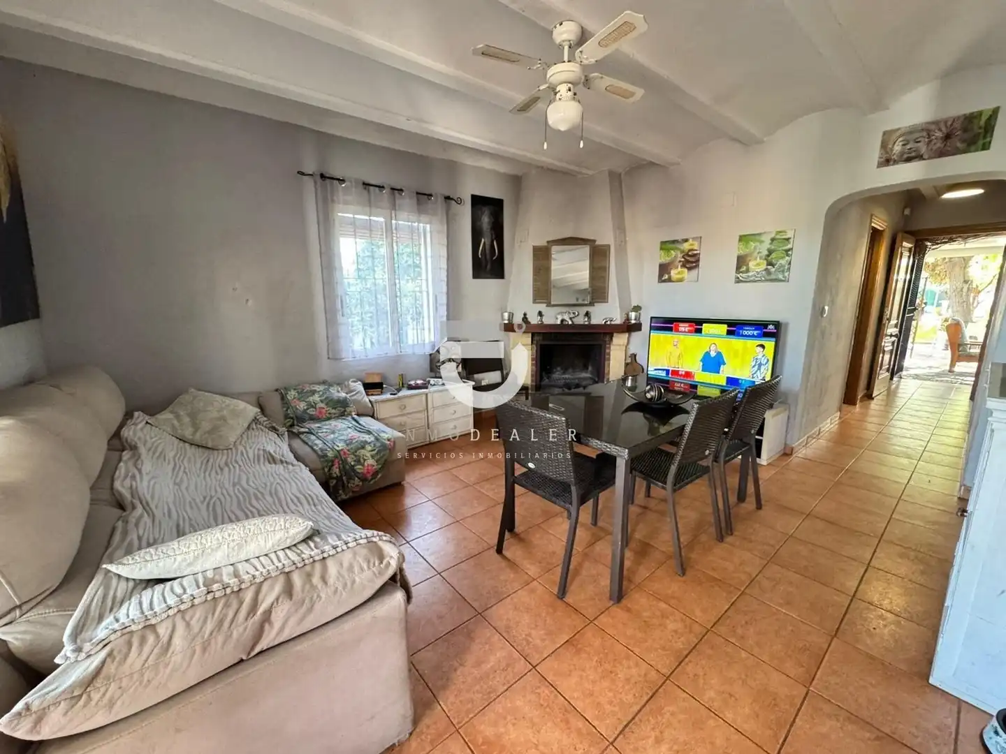 Sala de estar de Casa o chalet en venta en Daimús con Jardín privado, Terraza y Piscina
