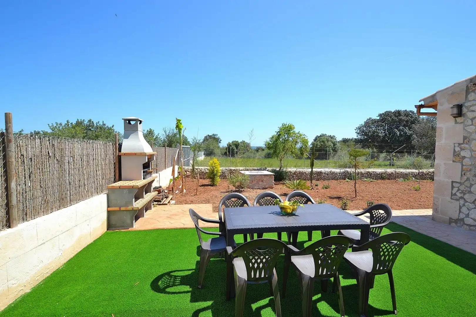 Terrace of Country homes for rent in Llubí  with Private garden, Terrace and Swimming Pool