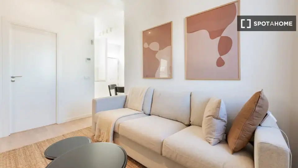 Sala de estar de Piso de alquiler en  Madrid Capital con Aire acondicionado, Calefacción y Amueblado