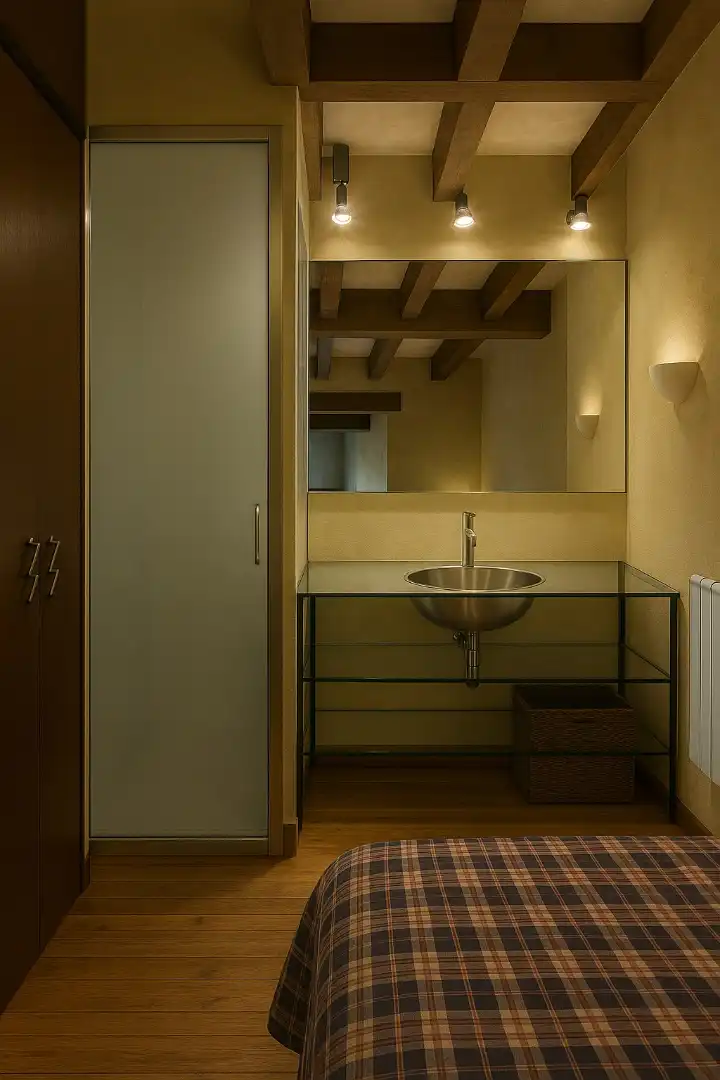 Badezimmer von Wohnungen zur Miete in Barcelona mit Klimaanlage, Heizung und Privatgarten