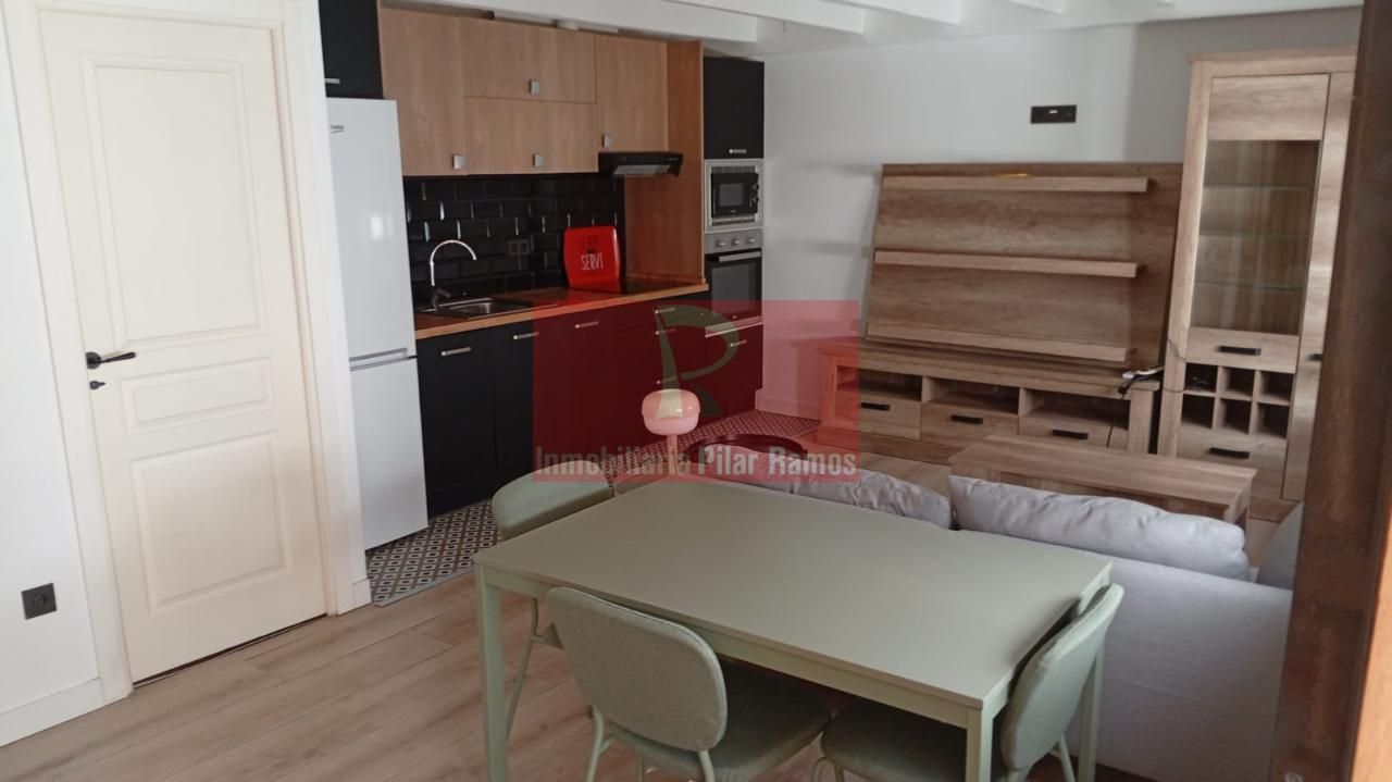 Cuina de Apartament de lloguer en León Capital  amb Calefacció, Parquet i Moblat