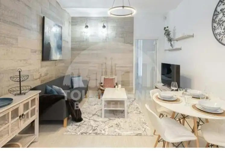 Sala de estar de Piso en venta en Barcelona con Terraza, Amueblado y Balcón