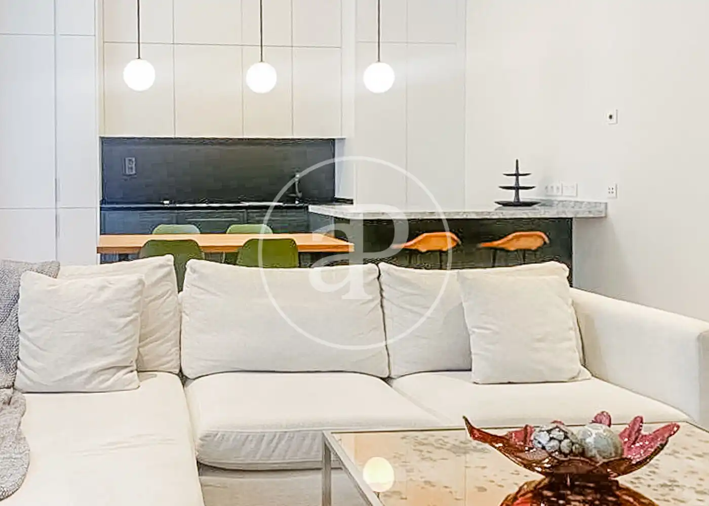Wohnzimmer von Wohnung zur Miete in Madrid mit Klimaanlage, Heizung und Privatgarten
