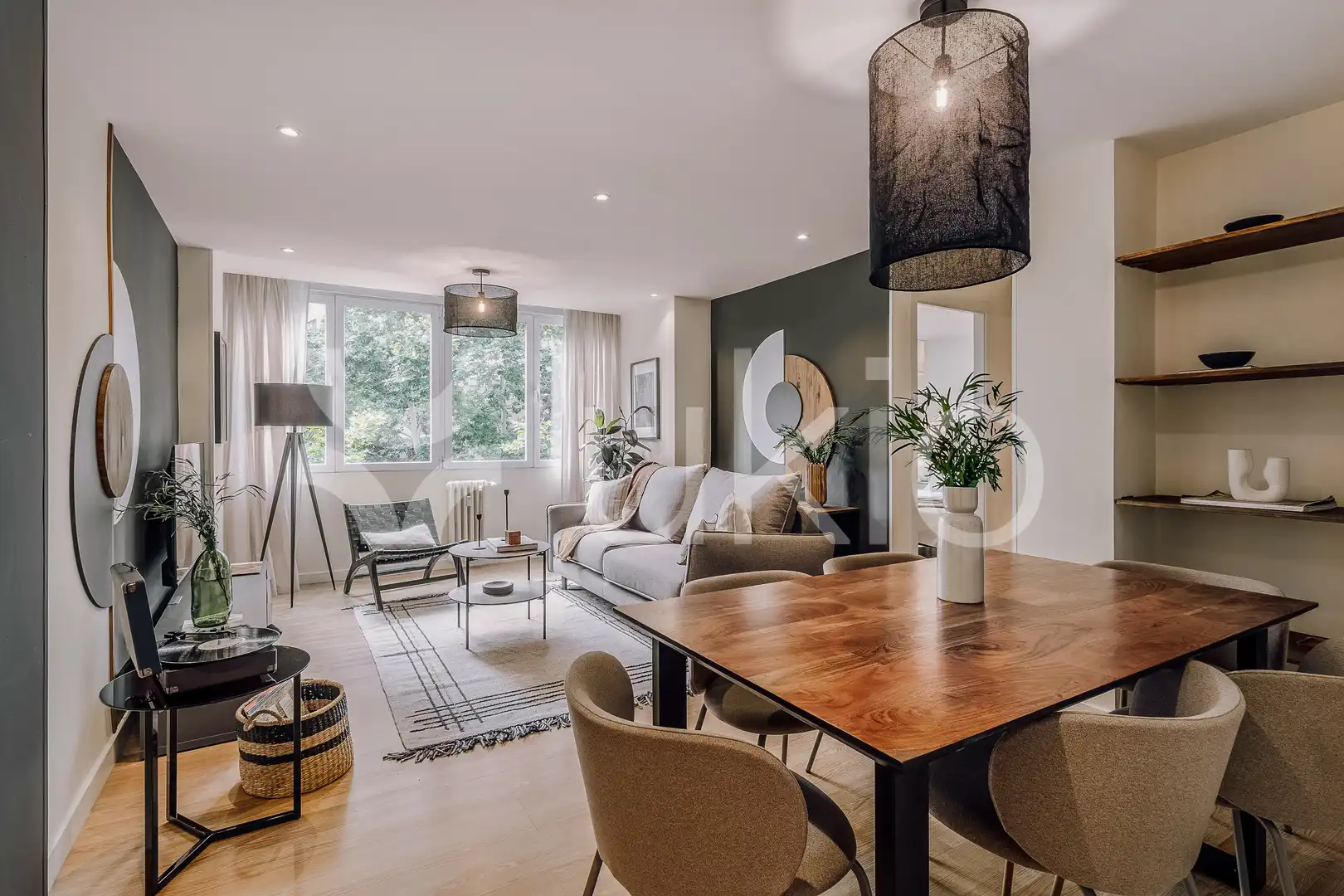 Sala de estar de Apartamento de alquiler en Madrid con Aire acondicionado, Calefacción y Amueblado