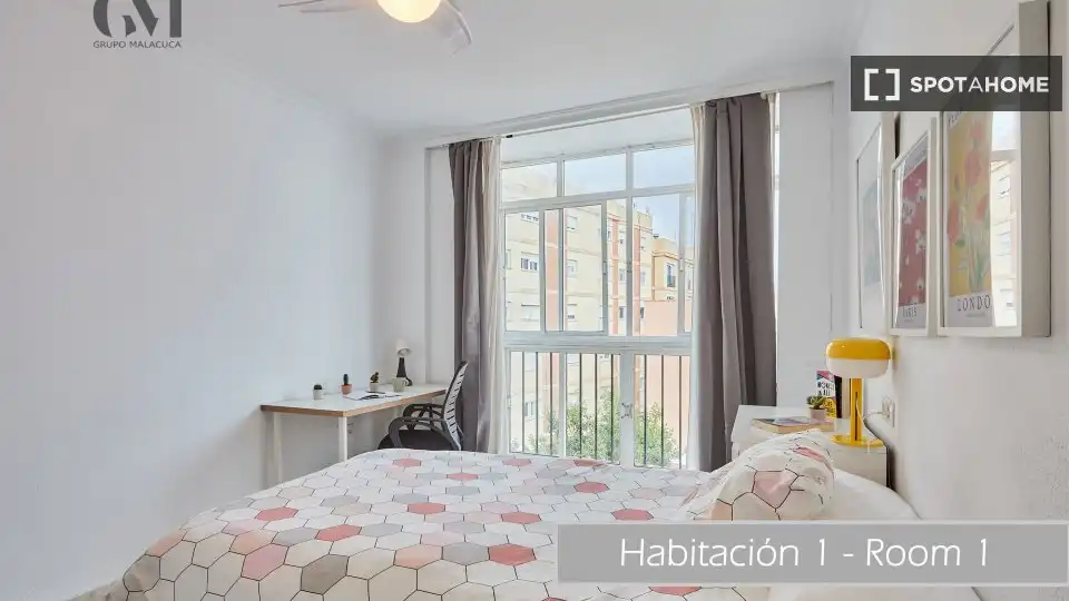 Schlafzimmer von Wohnung zur untervermieten in Cádiz mit Klimaanlage und Terrasse