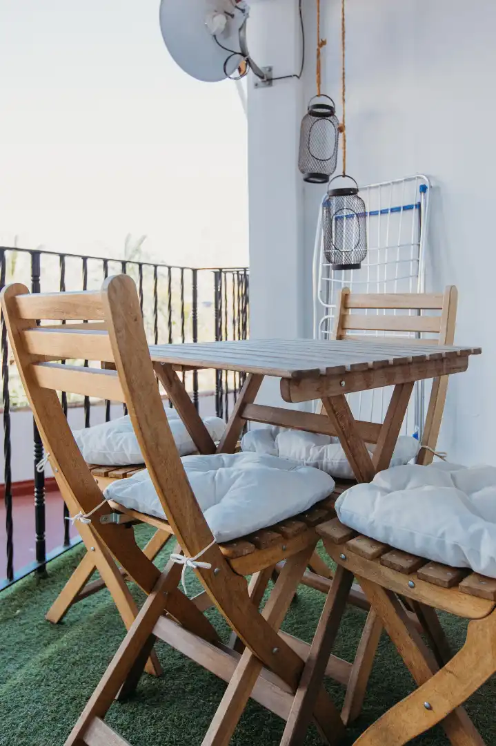 Balcony of Apartments for rent in Calpe / Calp  with Air Conditioner, Heating and Parquet flooring