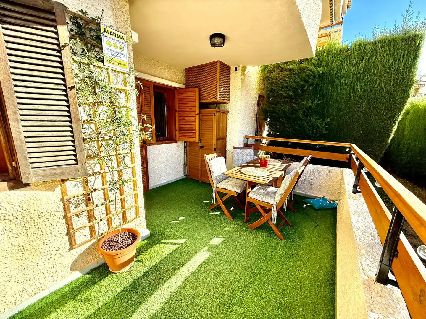 Terrasse von Erdgeschoss zur Miete in San Javier mit Klimaanlage, Terrasse und Möbliert