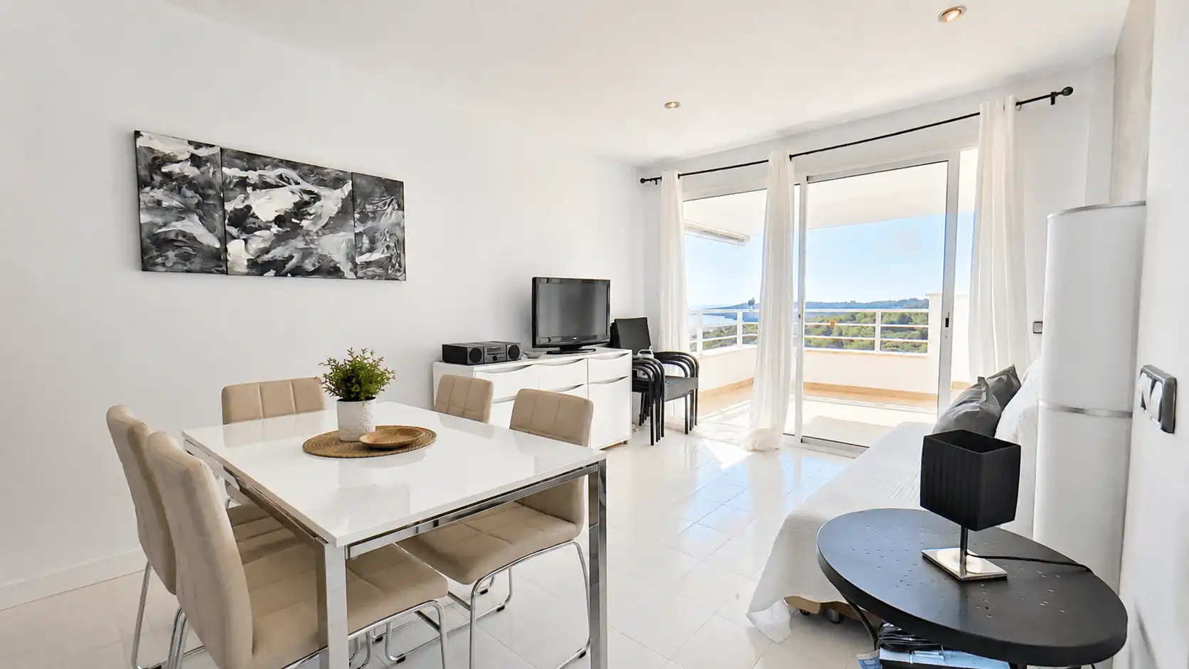Sala de estar de Ático de alquiler en Sant Llorenç des Cardassar con Aire acondicionado, Terraza y Piscina