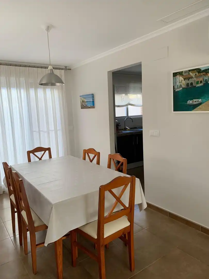 Esszimmer von Einfamilien-Reihenhaus zur Miete in Cullera mit Klimaanlage, Terrasse und Abstellraum