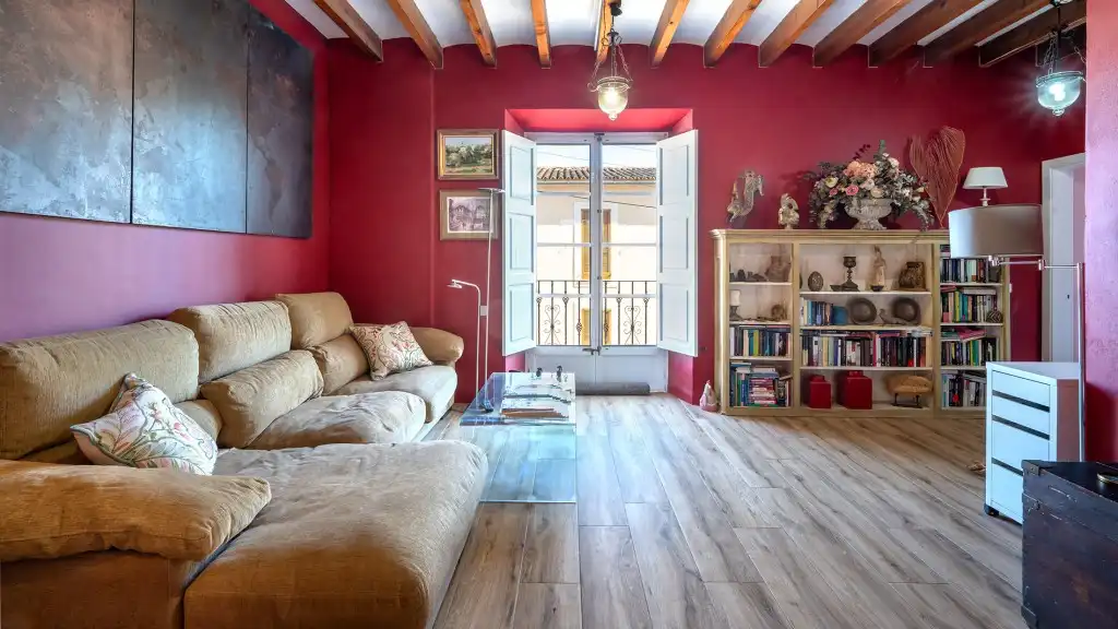 Sala de estar de Finca rústica en venta en  Palma de Mallorca con Aire acondicionado, Jardín privado y Terraza