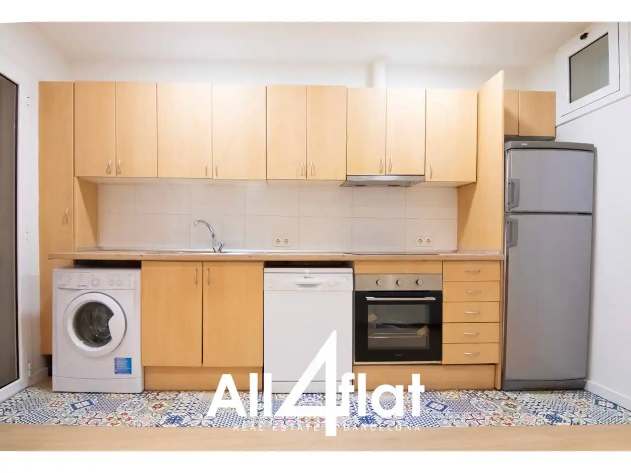 Küche von Wohnung zur Miete in Barcelona mit Klimaanlage, Parkett und Möbliert
