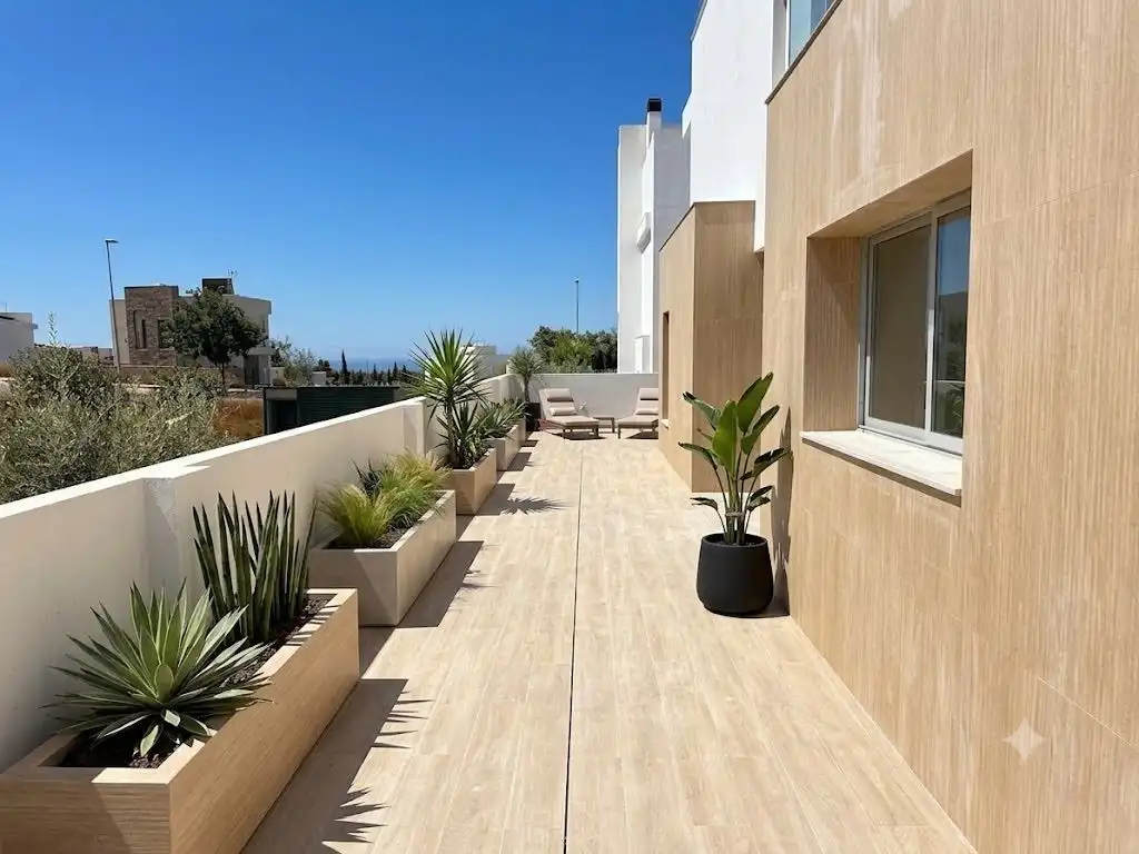 Terraza de Casa o chalet en venta en Nerja con Aire acondicionado, Jardín privado y Piscina