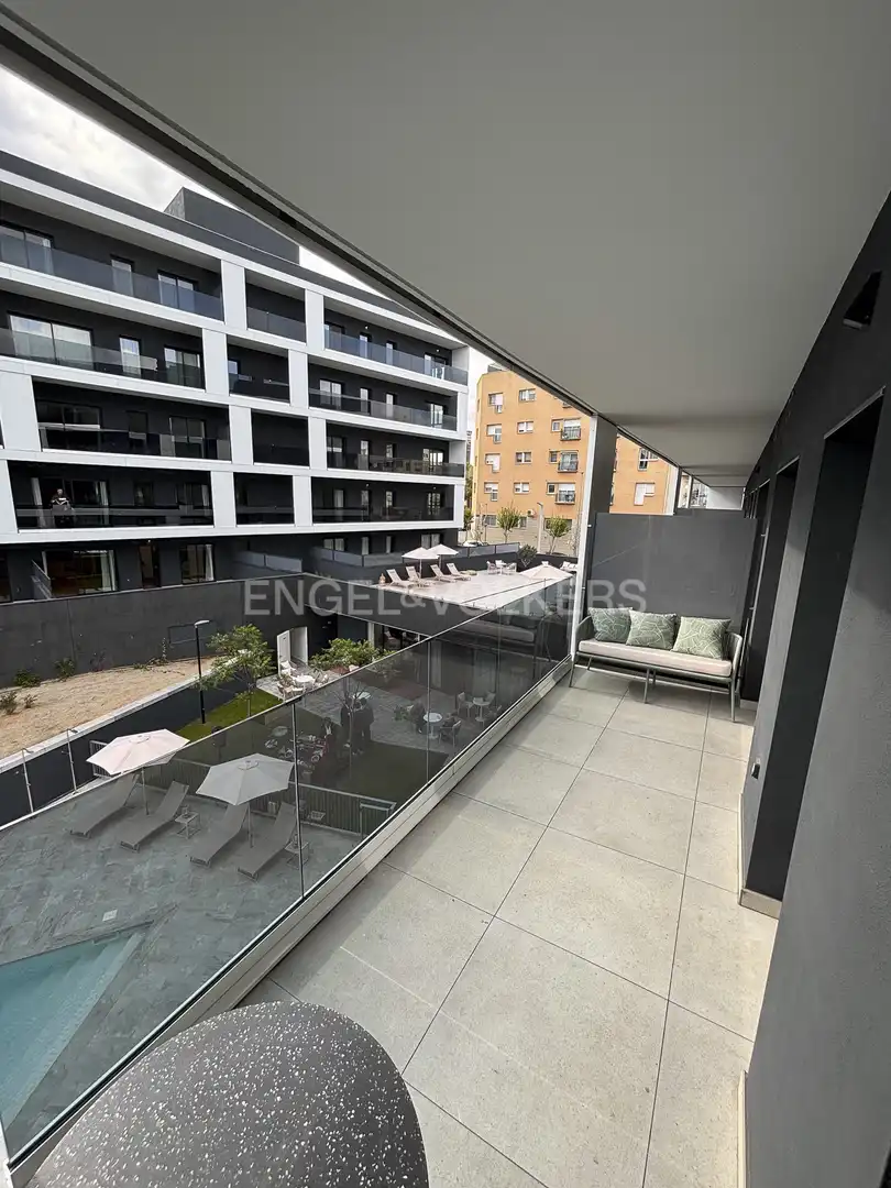 Terrasse von Wohnung zur Miete in Esplugues de Llobregat mit Klimaanlage, Heizung und Parkett