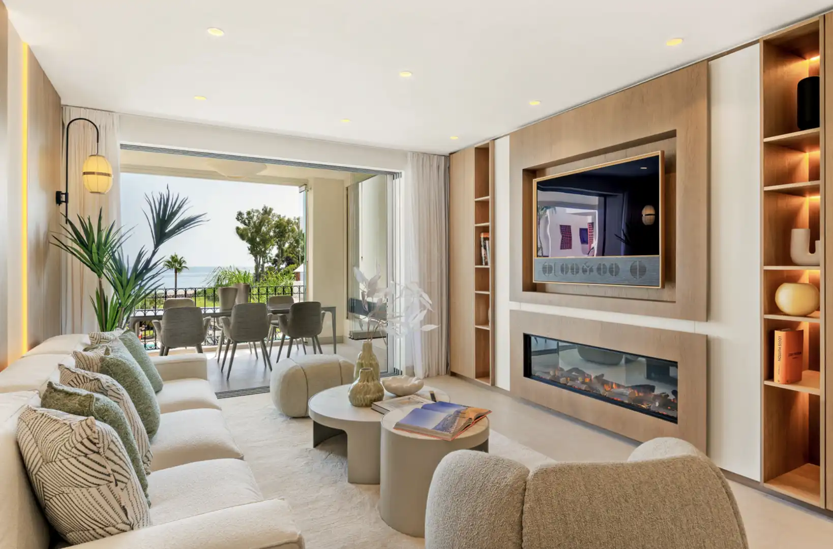 Sala de estar de Apartamento en venta en Estepona con Aire acondicionado, Terraza y Piscina