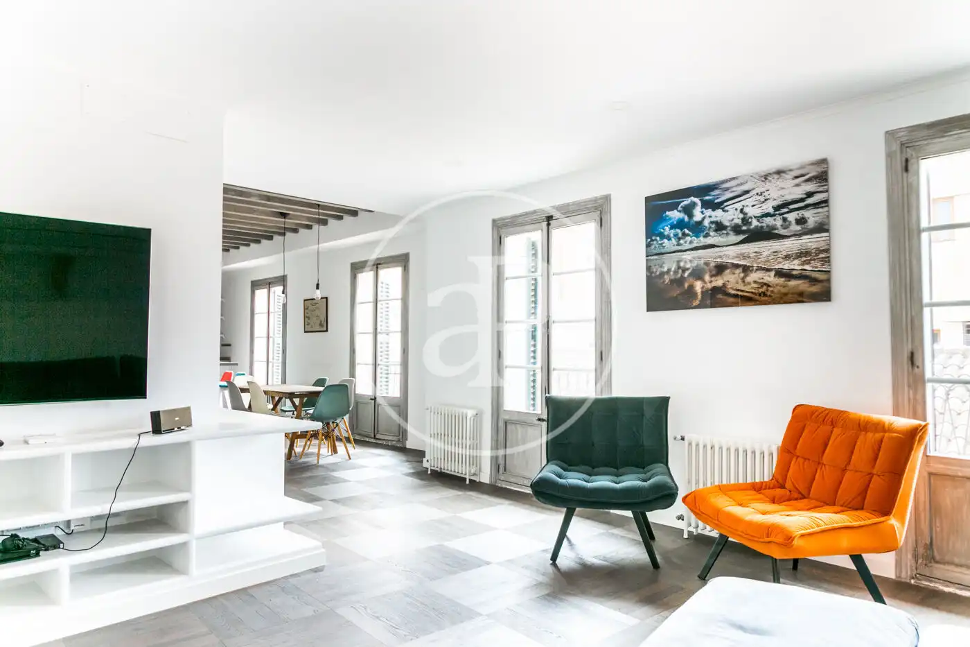 Sala de estar de Piso de alquiler en  Palma de Mallorca con Aire acondicionado, Calefacción y Terraza
