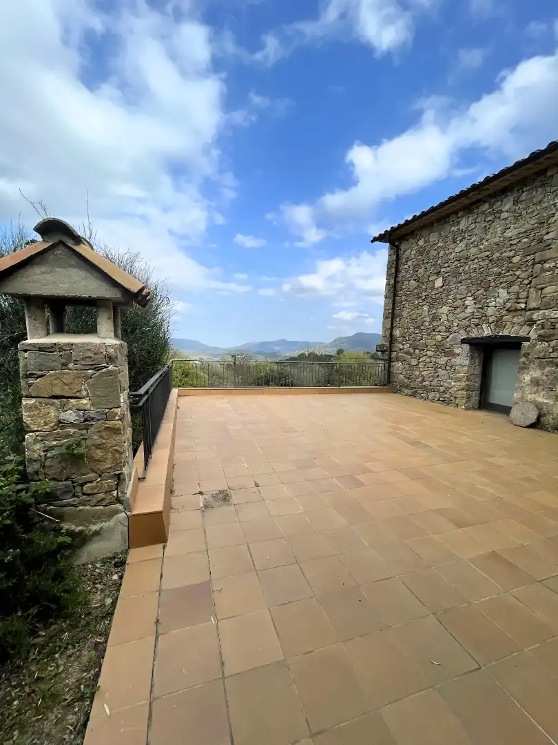 Terrassa de Finca rústica en venda en Mieres (Girona) amb Calefacció, Parquet i Terrassa