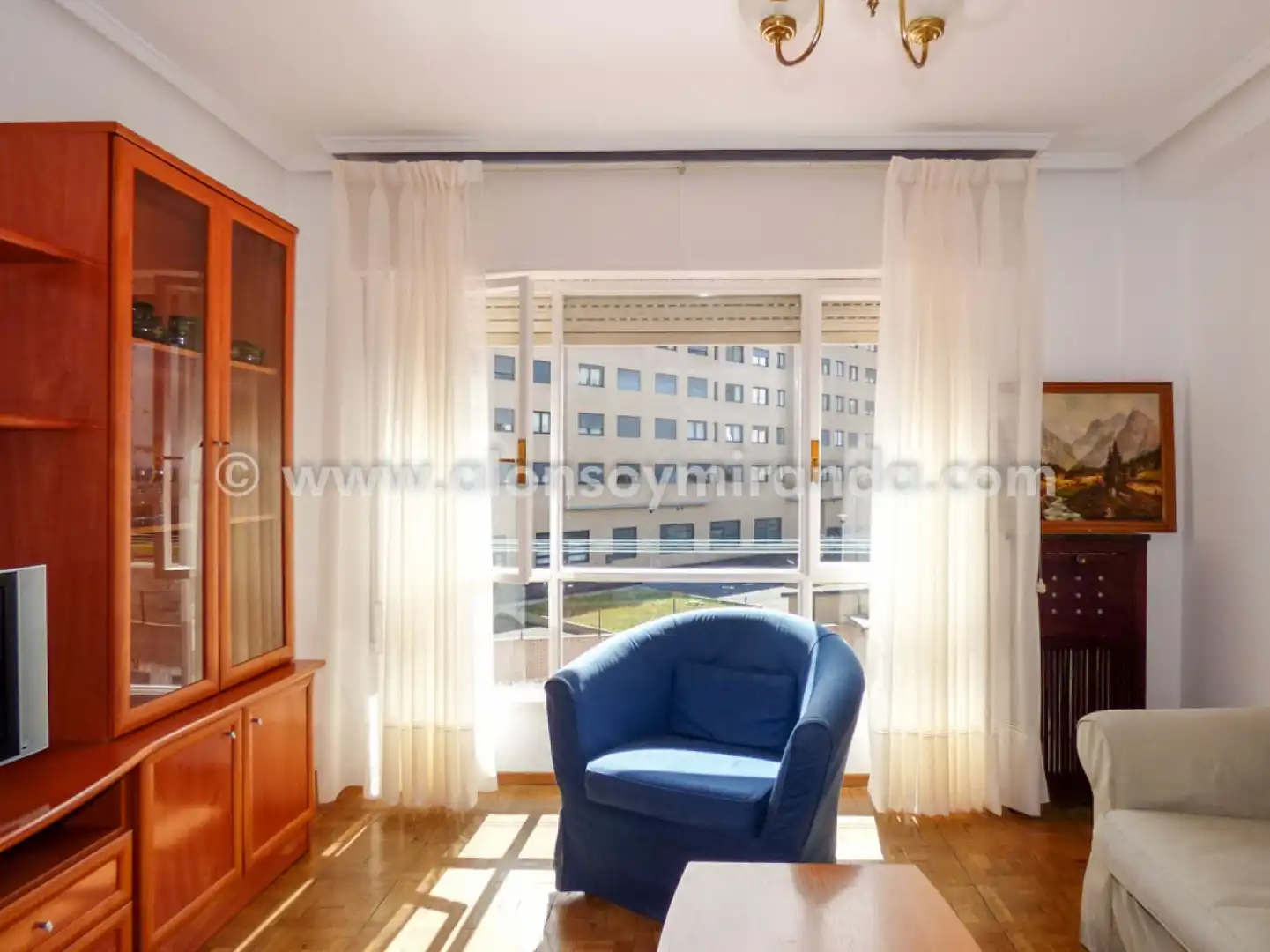 Wohnzimmer von Wohnung zur Miete in Oviedo  mit Heizung, Parkett und Möbliert