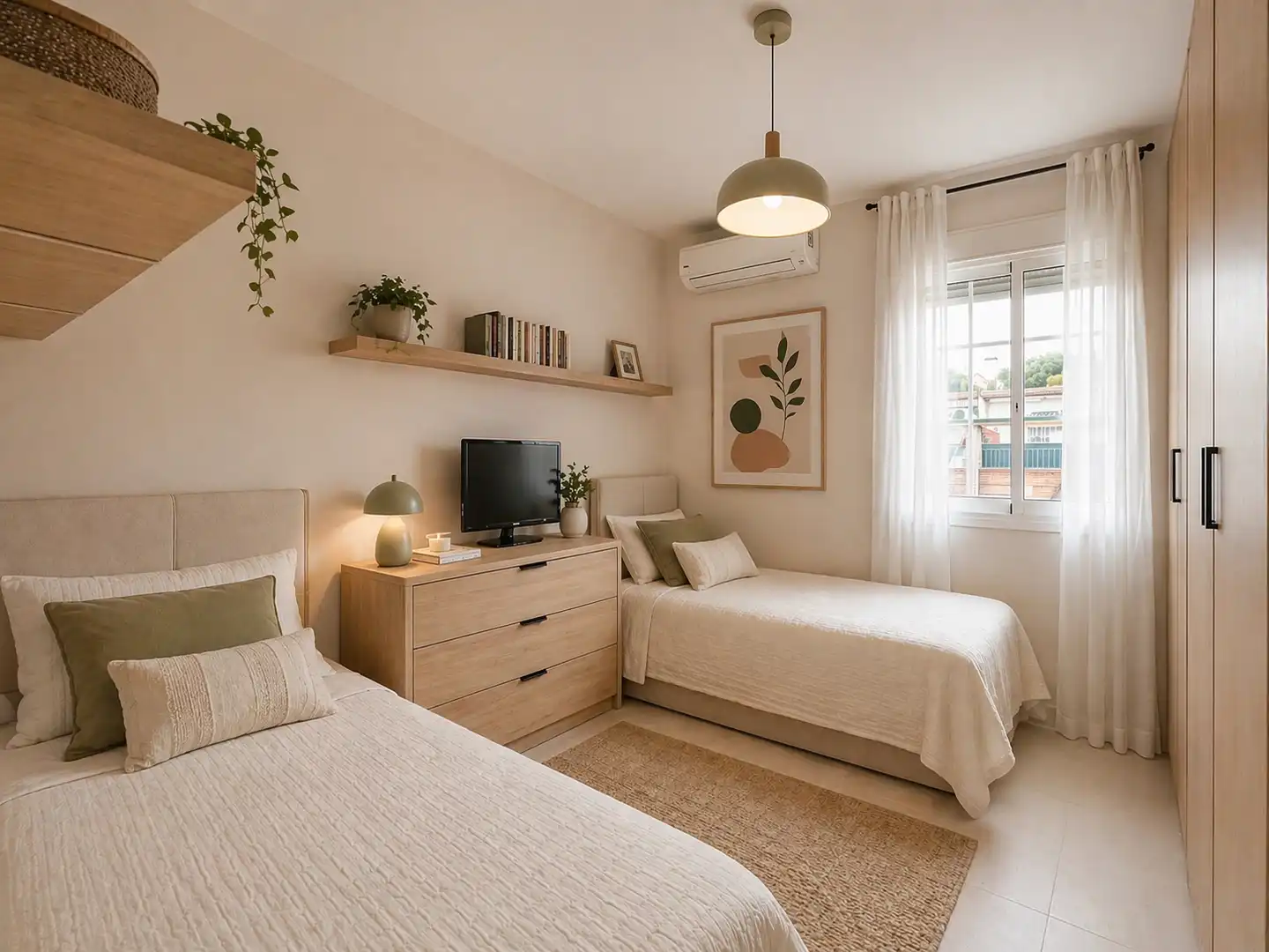 Schlafzimmer von Einfamilien-Reihenhaus zum Verkauf in Mollet del Vallès mit Klimaanlage, Heizung und Privatgarten
