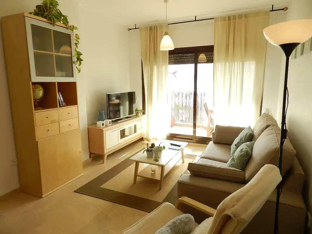 Wohnzimmer von Wohnung zum Verkauf in Manilva mit Klimaanlage, Terrasse und Möbliert