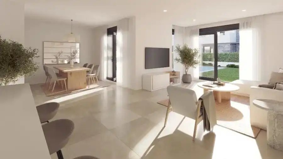 Sala de estar de Casa adosada en venta en  Palma de Mallorca con Aire acondicionado, Jardín privado y Terraza