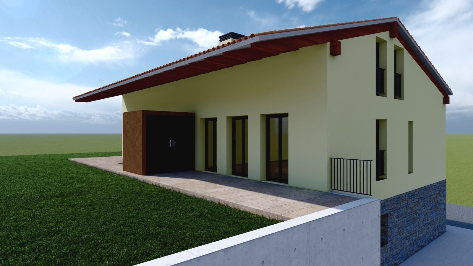 Exterior view of Single-family semi-detached for sale in Mieres (Girona)  with Air Conditioner, Heating and Private garden