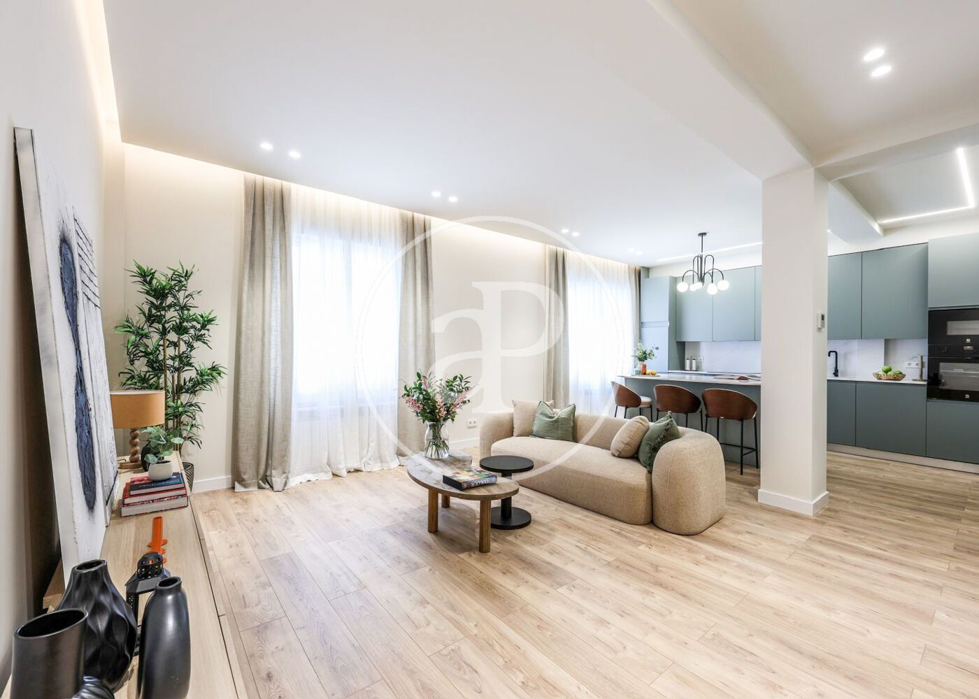 Living room of Flat for sale in  Madrid Capital  with Air Conditioner, Heating and Furnished