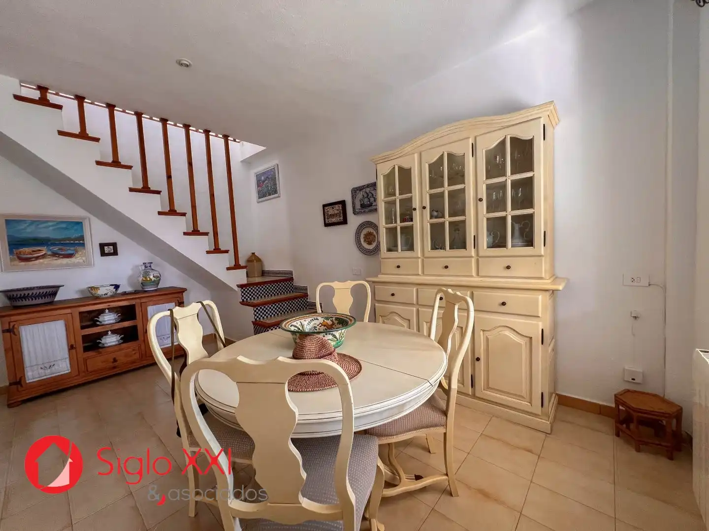 Esszimmer von Einfamilien-Reihenhaus zum Verkauf in Castellón de la Plana / Castelló de la Plana mit Klimaanlage, Heizung und Terrasse