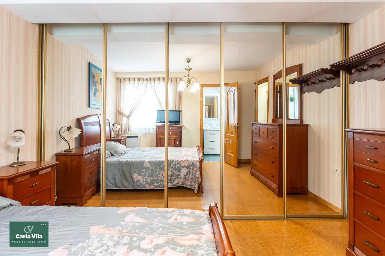 Bedroom of Flat for sale in Lugo  with Heating, Parquet flooring and Furnished