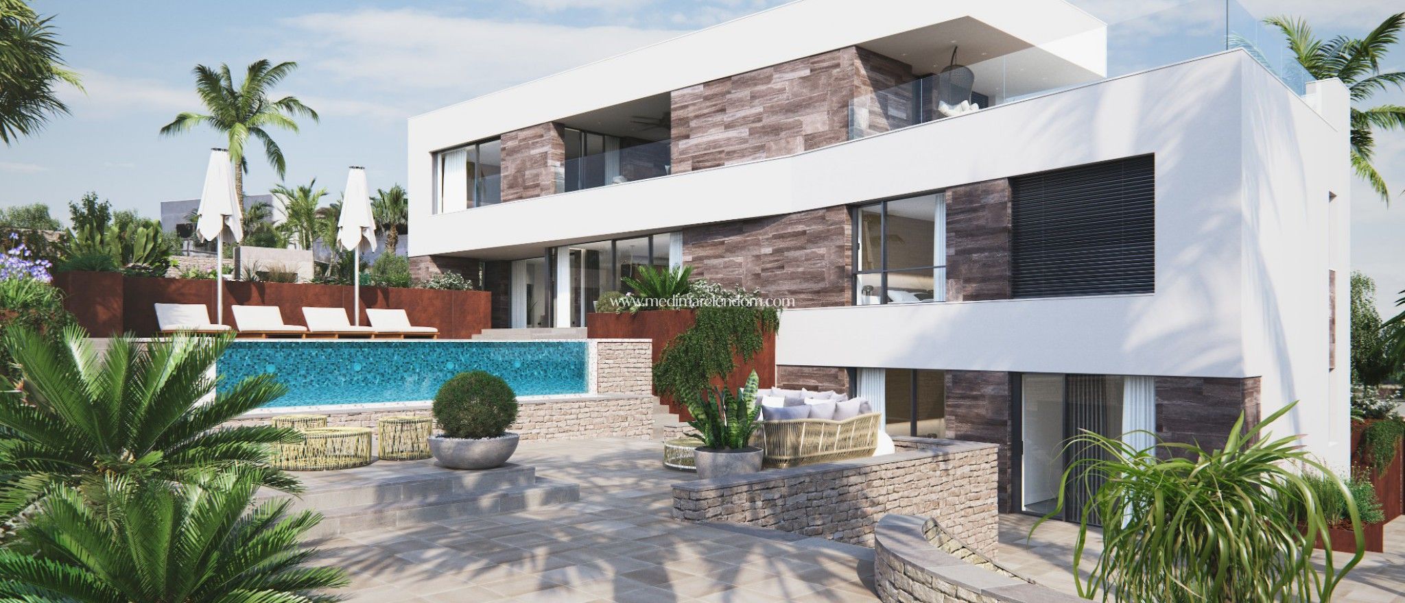 Vista exterior de Casa o xalet en venda en Cartagena amb Piscina