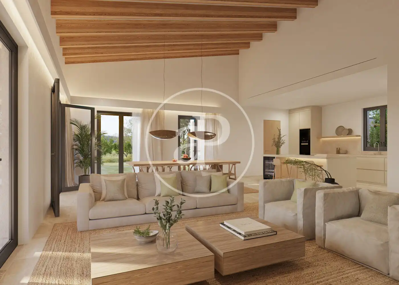 Living room of Houses for sale in Sant Joan  with Air Conditioner, Heating and Private garden