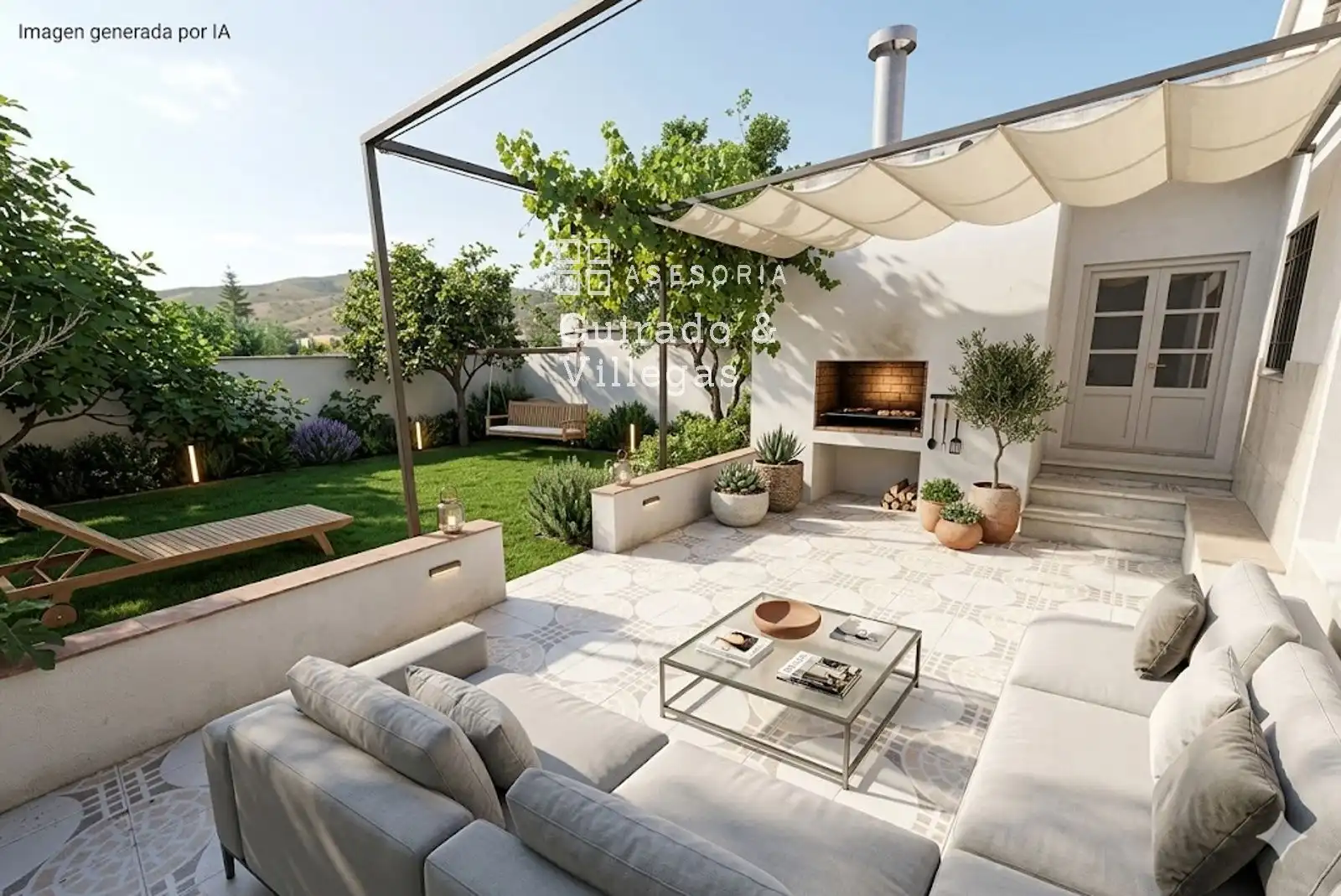 Terrasse von Einfamilien-Reihenhaus zum Verkauf in Fines mit Abstellraum und Balkon