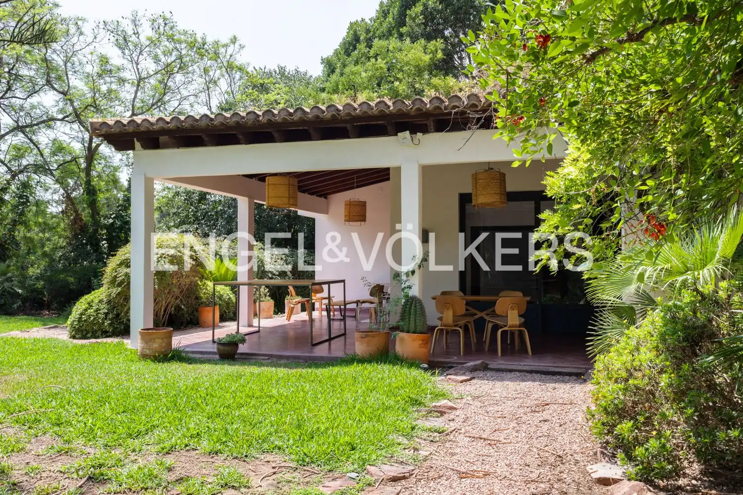 Terraza de Casa o chalet de alquiler en Rocafort con Aire acondicionado, Calefacción y Jardín privado