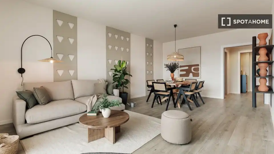 Living room of Flat for rent in Barcelona  with Air Conditioner, Heating and Furnished